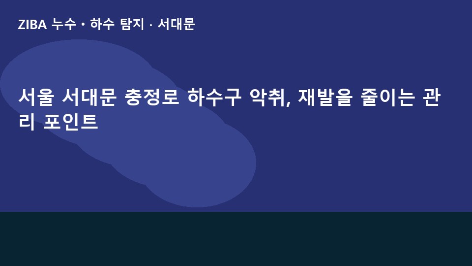 서울 서대문 충정로 하수구 악취, 재발을 줄이는 관리 포인트