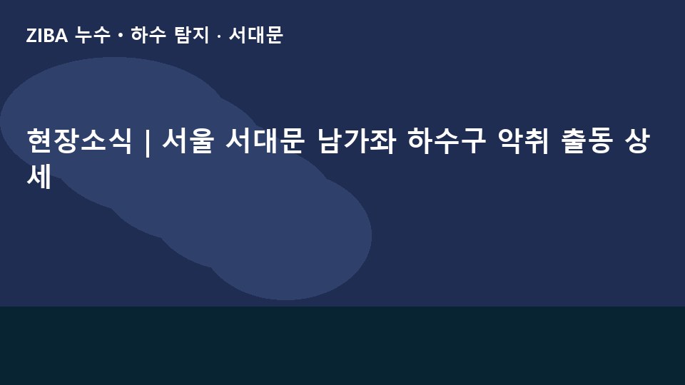 현장소식 | 서울 서대문 남가좌 하수구 악취 출동 상세
